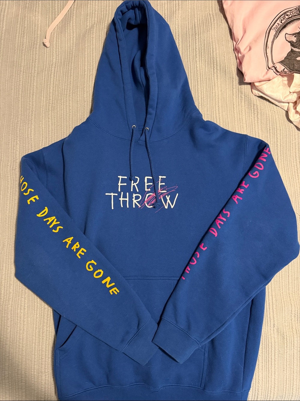Free Throw Graphic Crewneck Hoodie - Blue